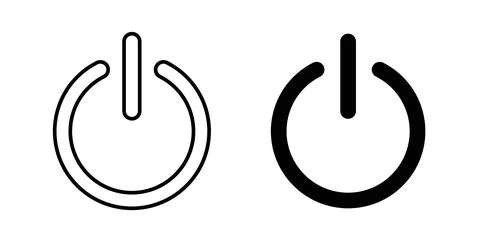 Power button icon. Style is flat and line symbol イラスト素材