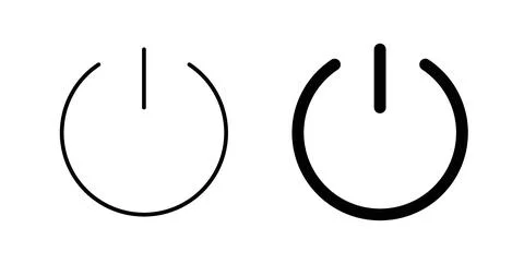 Power button icon. Style is flat and line symbol Stock Illustration