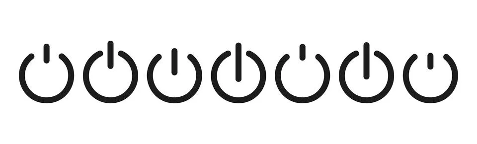 Power button icon with on-off switch symbol, standby mode pictogram, computer Illustrazione stock