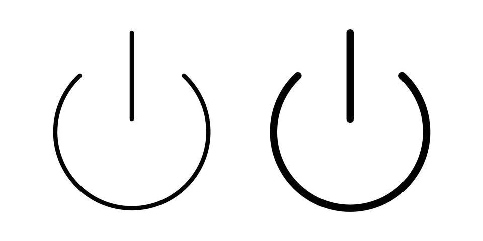 Power button icon thin line and clipart style vector set Stock Illustration