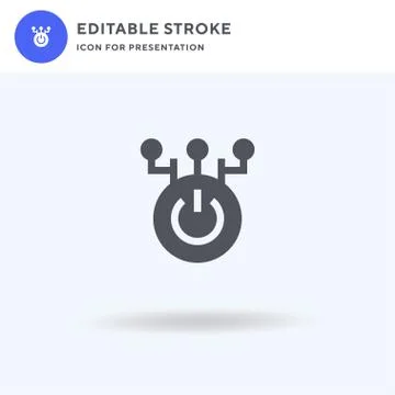 Power Button icon vector, filled flat sign, solid pictogram isolated on white Illustrazione stock