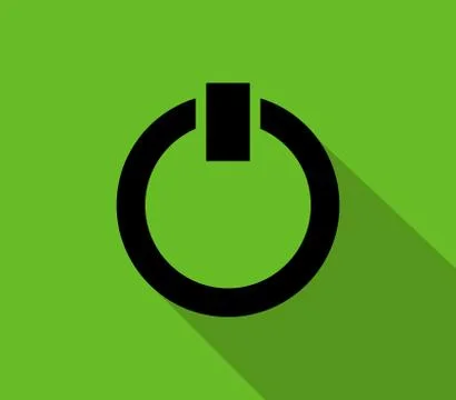 Power button icon on white background Stock Illustration
