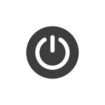 Power button icon on white background Stock Illustration