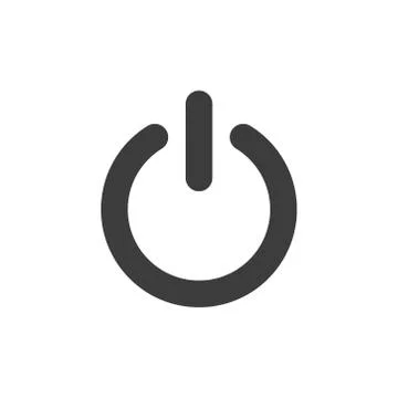 Power button icon on white background Stock Illustration