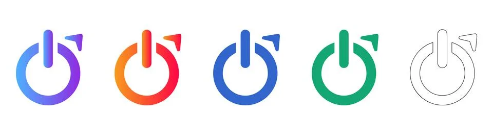 Power On Off Button Icons Иллюстрация
