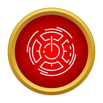 Power button inside abstract target symbol illustration Illustrazione stock