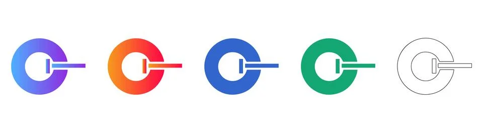 Power Button Interface Icons 스톡 일러스트