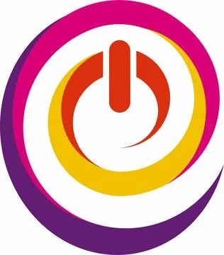 Power button letter E logo design vector Stock Illustration