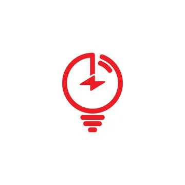 Power button light bulb symbol energy logo vector Stock Illustration