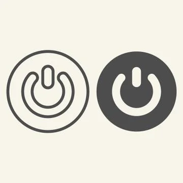 Power button line and glyph icon. Switch vector illustration isolated on white Ilustração Stock