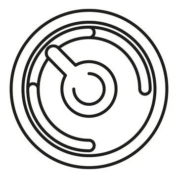 Power button line art icon for digital technology Ilustração Stock