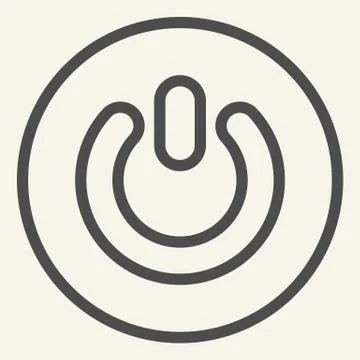 Power button line icon. Switch vector illustration isolated on white. On off Ilustração Stock