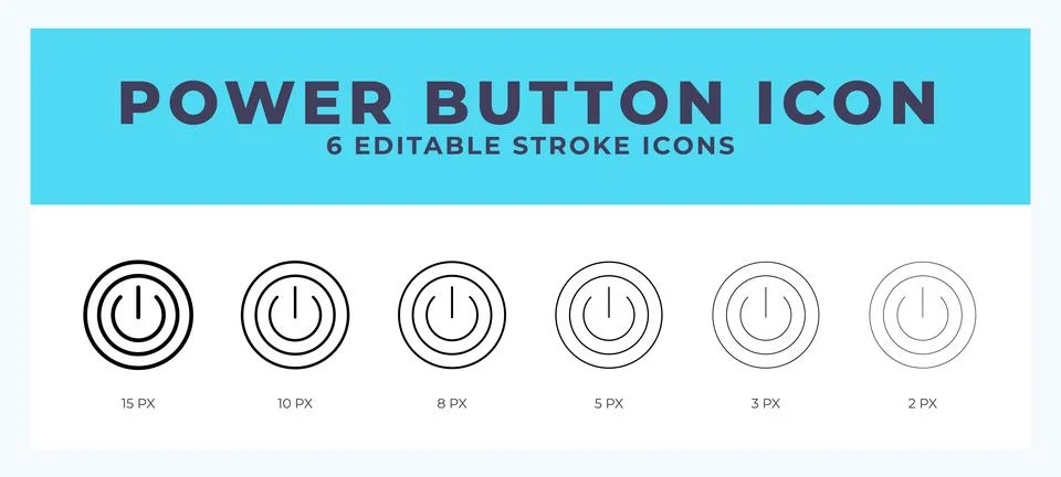 Power button line icon. Vector icon symbol. Logo illustration. Editable lin.. Stock Illustration
