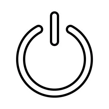Power Button Line Style Isolated Icon Stock Illustration