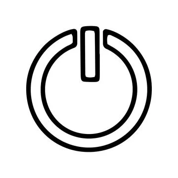 Power button line vector doodle simple icon Stock Illustration