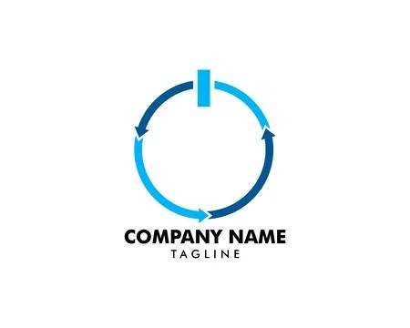 Power button Logo design vector Stock Illustration