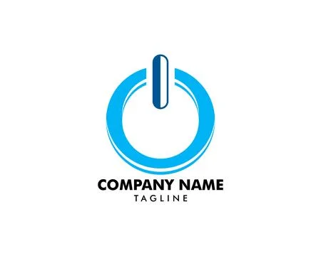 Power button Logo design vector Stock Illustration