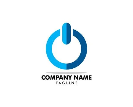 Power button Logo design vector Stock Illustration