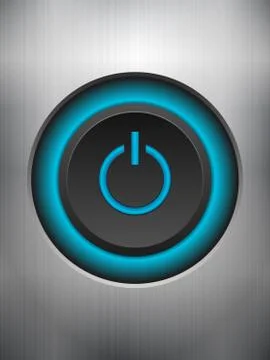 Power button metal Illustrazione stock