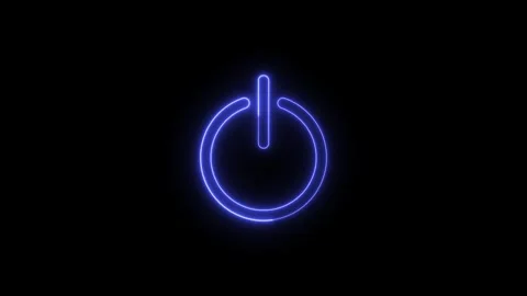 Power button neon glow icon animation 4K Stock Footage 276880721