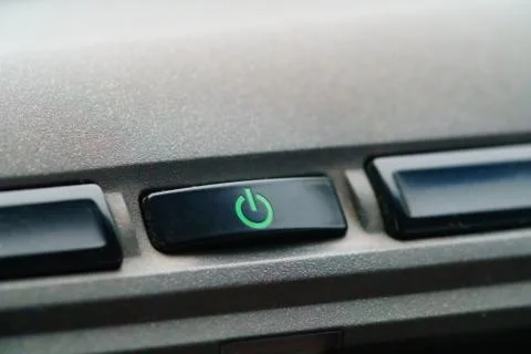 Power Button On or Off, Closeup of power button Stock Photos