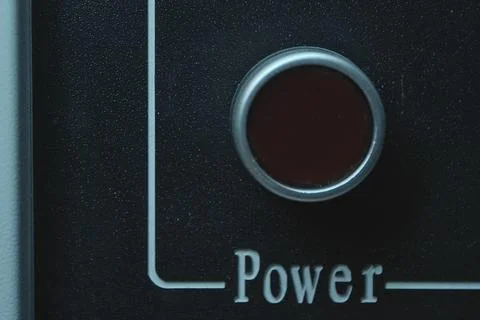 Power button on the power panel. button. Stock Photos