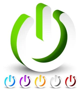 Power button, Power symbol vector graphics (eps10) Ilustración de archivo