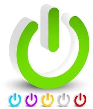 Power button, Power symbol vector graphics (eps10) Ilustración de archivo