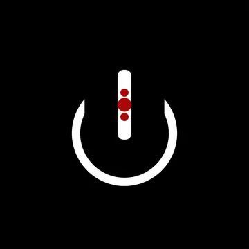 Power on off button red and white Stock Illustration