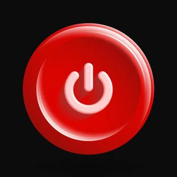 Power Button. Red Round Icon Stock Illustration