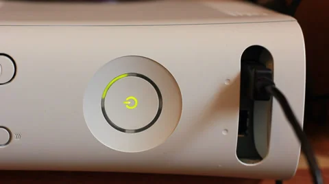 Power button starting computer Stock Footage 32258875