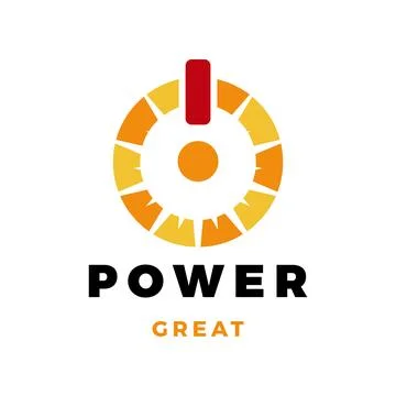 Power Button Sun Icon Logo Design Template Stock Illustration