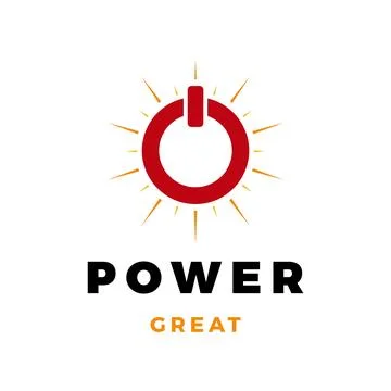 Power Button Sun Icon Logo Design Template Stock Illustration