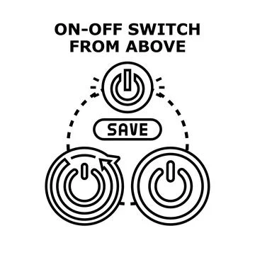 Power button switch on off control concept 스톡 일러스트