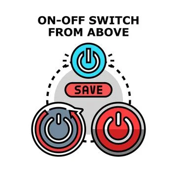 Power button switch on off control concept Stock Illustration