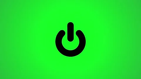 Power button symbol animation with rotating movement on bright green screen.. Vídeos de archivo 346496524