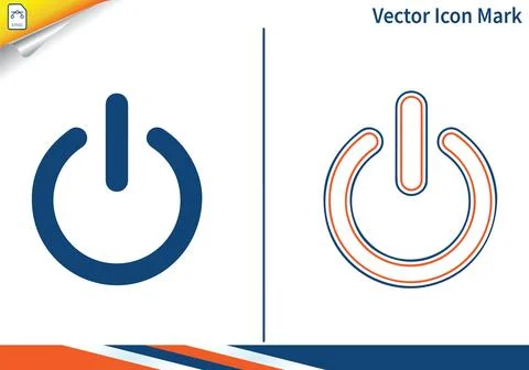 Power button symbol vector icon mark for user interface. Stock-Illustration