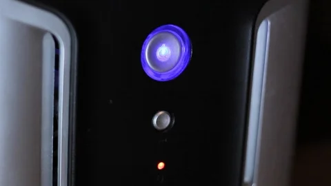 Power button on the system unit Stock Footage 86360052