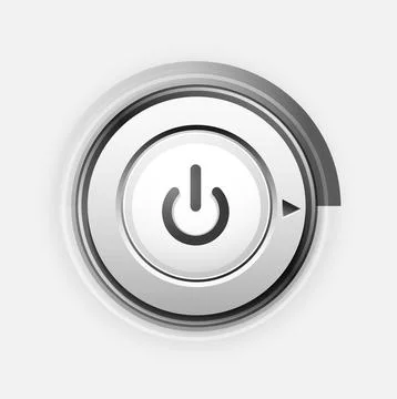 Power button technology logo, digital art techno concept, on off icon Stock-Illustration
