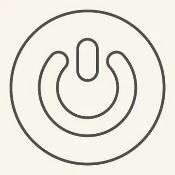 Power button thin line icon. Switch vector illustration isolated on white. On Ilustração Stock