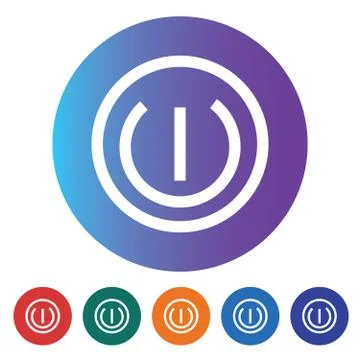 Power Button Thin Line Icon Illustrazione stock