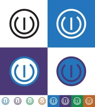 Power Button Thin Line Icon Stock Illustration