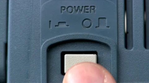 Power button turn on/off; oscilloscope Stock Footage 10592087