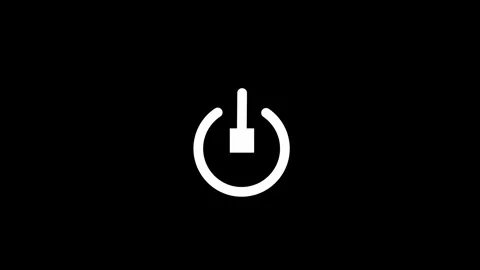 Power button turning on and off, Computer and laptop power on and off icon Stock Footage 294207159