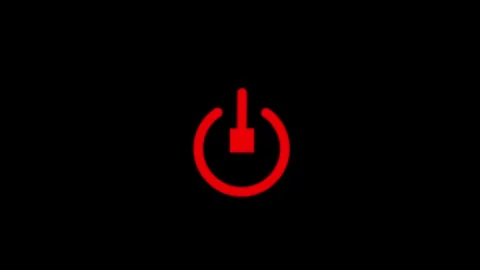Power button turning on and off, Computer and laptop power on and off icon Stock Footage 294207160