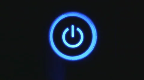 Power button turning on and off on a dark background Vidéo 59860853
