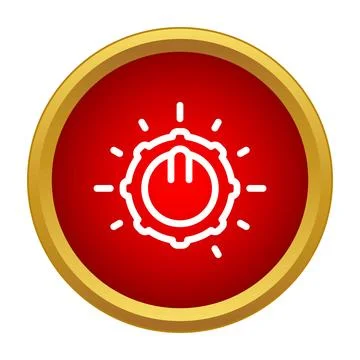 Power button turning brightness control adjustment icon Stock Illustration