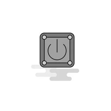 Power button Web Icon. Flat Line Filled Gray Icon Vector Illustrazione stock