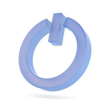 Power button on white background. Isolated 3D illustration Ilustración de archivo