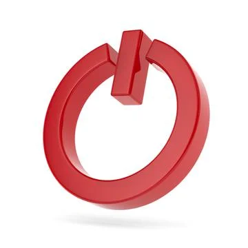 Power button on white background. Isolated 3D illustration 스톡 일러스트